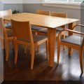 F15. Arflex kitchen table with 6 chairs. 28"h x 59"w x 35"d 